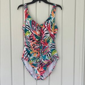 Women’s Multi-Color Tropical Print One-Piece Swimsuit